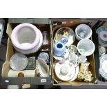 Mixed collection of items to include a large continental floral decorated vase, vintage tin boxes,