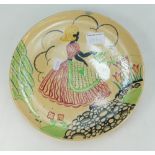 A hand decorated Wedgwood plate dated 1937 by Joy Butler