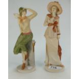 Royal Doulton classique figures Vanessa and Lucinda,