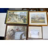 A collection of prints with equestrian themes including Cecil Leon framed print similar hunting