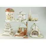 A mixed collection Coalport Cottage items The Old Curiousity Shop, Robert Burns Cottage,