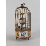 Brass Bird Cage Clock in working order
