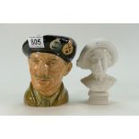 Royal Doulton large character jug Fied Marshall Montgomery together with boxed figure of the Queen