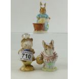 Beswick Beatrix Potter Figures Mrs Tittlemouse, Amiable Guinea Pig and Cicley Parsley,
