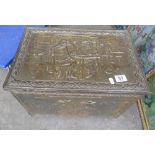 Brass embossed coal box