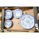 A collection of Adams plates in the Chinese pattern to include saucers, side plates,