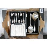 A collection of silver teaspoons,