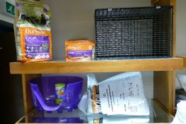 A collection of animal / pet items to include Burgess Excel Blackcurrant Oregano Guinea Pig feed,
