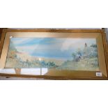 Twentieth century seaside scene painting signed A.