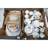A mixed collection of ceramic tea ware to include oriental themed items,