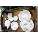 A collection of Shelley Wild Flowers 13668 patterned teapot, cups, saucers, side plates,