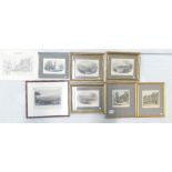 A collection of antique framed and unframed prints of views of Devon, Cornwall,