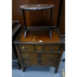 1920's Oak chest of 3 drawers and similar ocassional table (2)