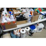 A large collection of domestic and industrial cleaning products to include anti-bacterial surface