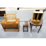 A selection of small furniture items to include twentieth century four legged occasional table,