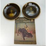Ridgway pottery pair of wall plaques of King George and Queen Mary,