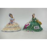 Royal Doulton lady figure Daydreams HN1731 and Elyse HN2474 (2)