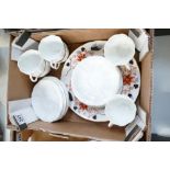 A collection of Royal Crown Derby undecorated teaware together with similar seconds Burnwood