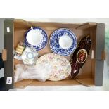 A collection of pottery items to include Carlton rouge royale, Minton, Noritaki,