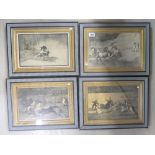A set of four reproduction etchings of early bull fighting scenes (4)