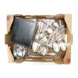 Large quantity Silver plated matching cutlery, including large size ladle & stuffing spoon,