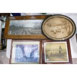 A collection of framed prints with sheep farming themes (4)