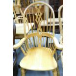 Reproduction elm high back Windsor armchair