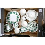 A collection of Wedgwood teaware in the Napoleon Ivy pattern to include cups, saucers,
