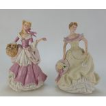 Wedgwood limited edition lady figure Rose and similar figure Lily (2)