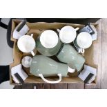 A collection of Wedgwood Moss Green items to include part coffee set