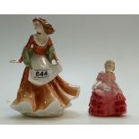 Royal Doulton figures Autumntime HN3231 and Rose HN1368 (2)
