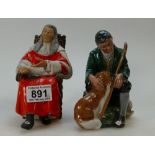 Royal Doulton Matt character figures Old Meg HN2454 and The Judge HN2453 (both seconds)