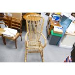 Late-Mid-Century Franco Albini style rattan and bamboo rocking chair