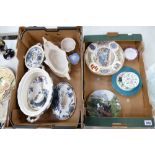 A collection of 19th and 20th century ceramic items to include decorative wall plates,