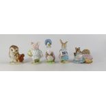 Five Beswick Beatrix Potter Figures with Early Gold Oval Backstamps