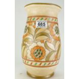 A Charlotte Rhead signed crown ducal large vase in the Tudor Rose deign