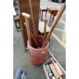 Gardening tools to include a shovel, a rake,