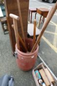 Gardening tools to include a shovel, a rake,