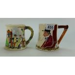 Two Crown Devon Musical Tankards - D'ye Ken John Peel & Auld Lang Syne.