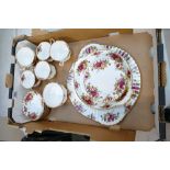 A collection of Royal Albert Old Country rose items including part tea set,