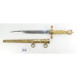 German Kriegsmarine Dagger marked 'Original Elkhorn Solingen' to the blade