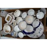 A mixed collection of items to include Masons Ascot teaset, unfinished colbalt blue coffee cans,