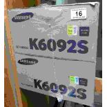 Two SAMSUNG Black / Noir toner cartridges CLT-K6092S (2) This lot is either a catalogue return,