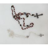 Catholic rosary bead necklace with crucifix and another similar (2)