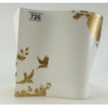 Royal Crown Derby Golden Aver shaped jardiniere by Ken Eastman, length 27cm x height 21.