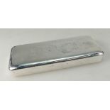 1 kilo (1000 grams) solid silver .999 fine silver bullion refinery bar.