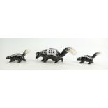 Beswick Skunk family 1308 and 2 x 1309's (3)