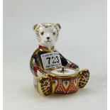 Royal Crown Derby Paperweight Red Bow Tie Teddy Bear for Goviers of Sidmouth ,