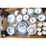 A collection of Booths Real Old Willow decorated dinnerware including cups, saucers, side plates,
