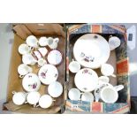 A mixed collection of floral decorated tea and dinnerware (2 trays)